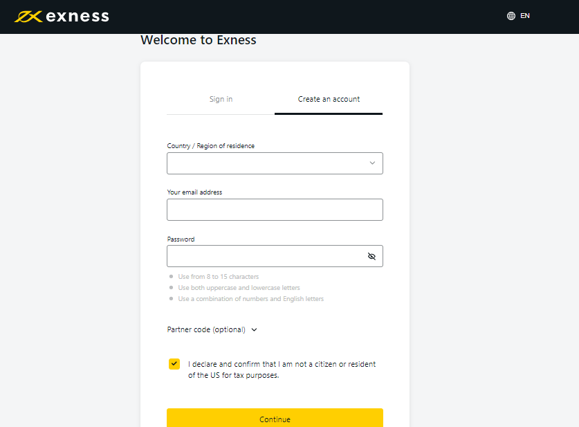 Review of Exness — Registration 2